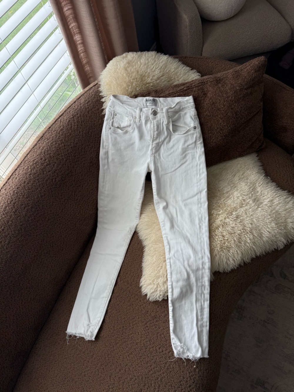 Agolde Sophie High Rise Skinny Jean in White